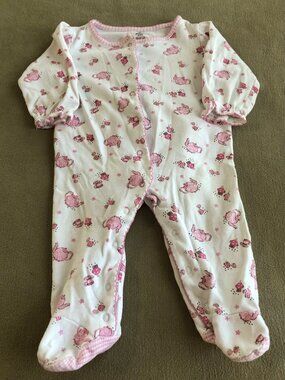 Absorba Baby Girls Footie Sleeper Long Sleeves Size 6-9 Month